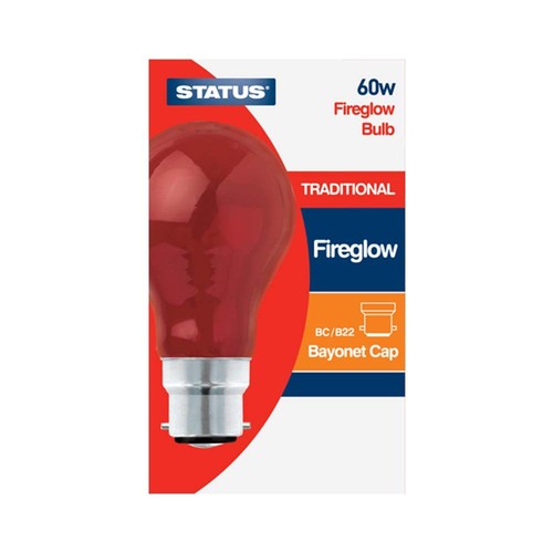 60w red fireglow gls light - x,
