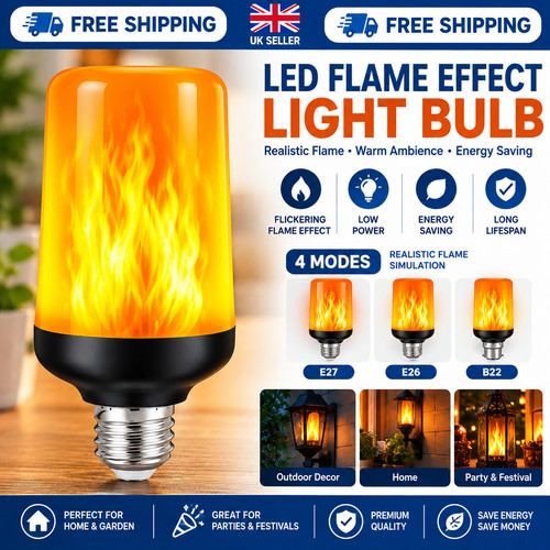 E27 led flame effect light - e27,